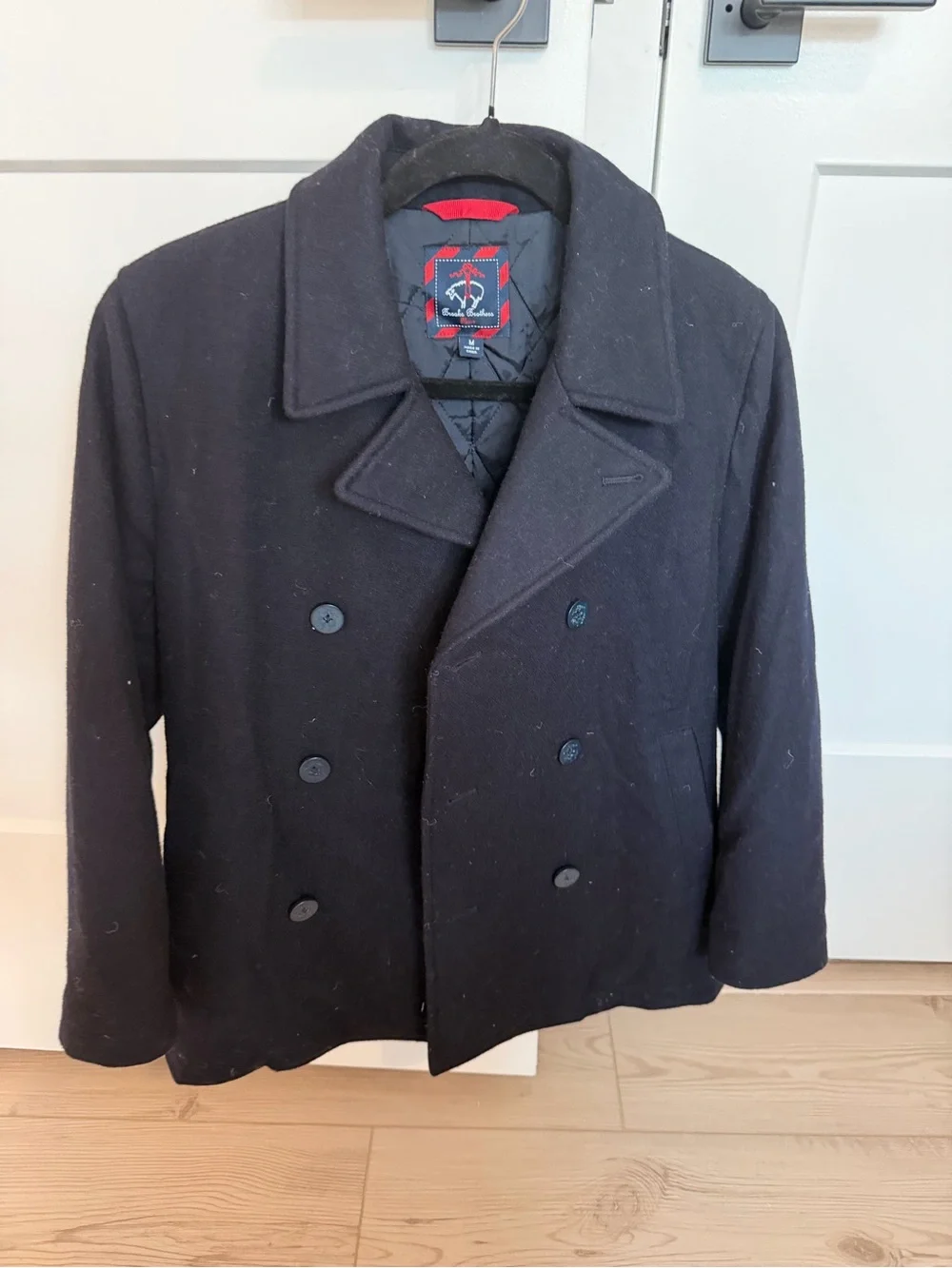 Brooks Brothers navy Double-Breasted Peacoat
